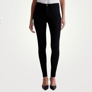 AG Adriano The Farrah Black Skinny Jeans with Raw Hem size 31R